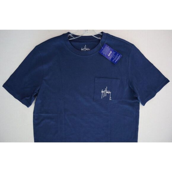 Guy Harvey Men's Sz M Dark Blue Crew Neck S/S Classic Fit Pocket Graphic T-Shirt - Picture 3 of 9